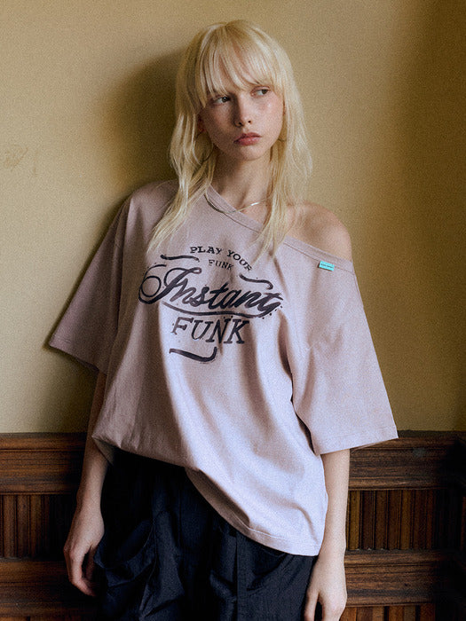 Instantfunk Unbalanced Graphic T-shirt - Pink