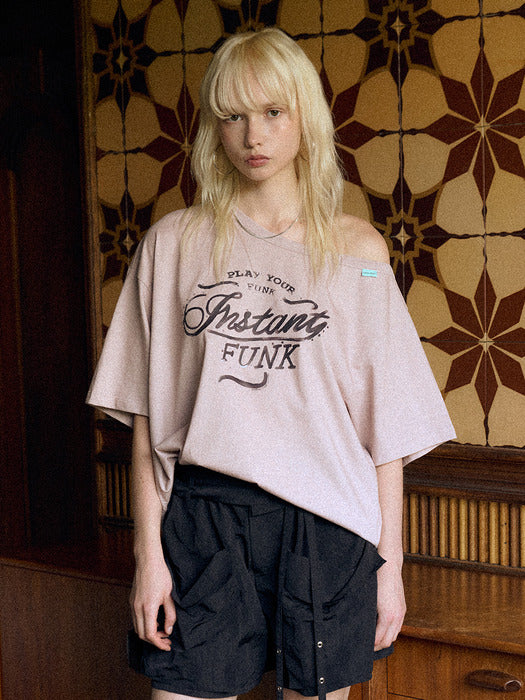 Instantfunk Unbalanced Graphic T-shirt - Pink