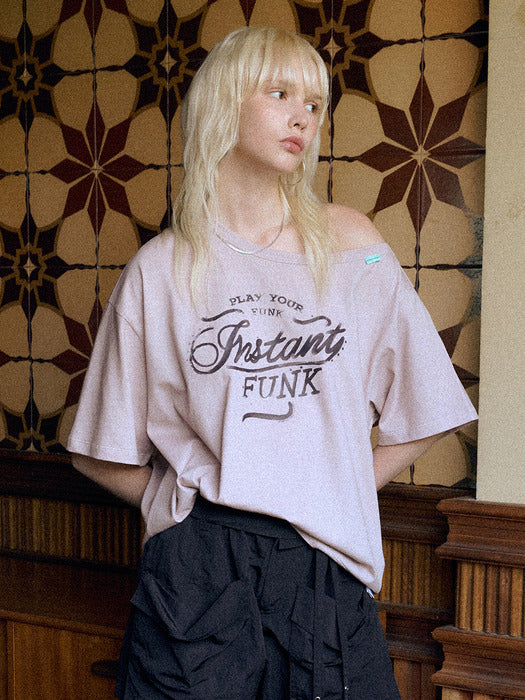 Instantfunk Unbalanced Graphic T-shirt - Pink