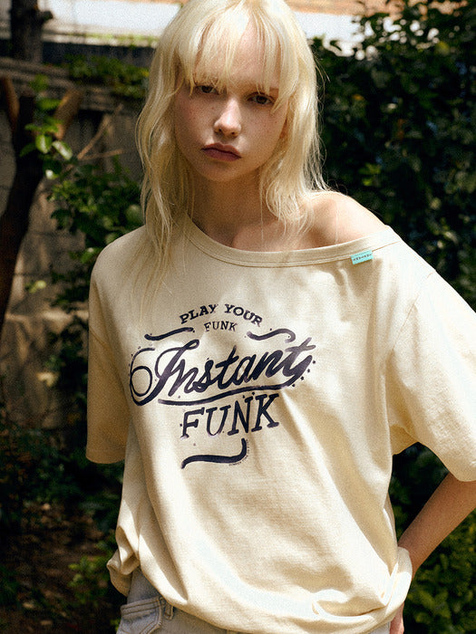 Instantfunk Unbalanced Graphic T-shirt - Yellow