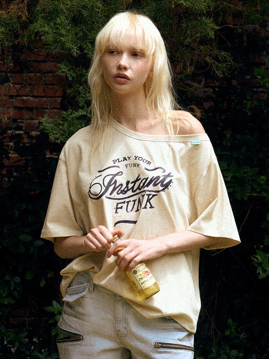 Instantfunk Unbalanced Graphic T-shirt - Yellow
