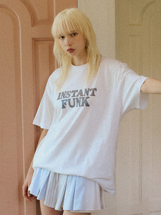 Instantfunk Signature Denim Graphic T-shirt - White