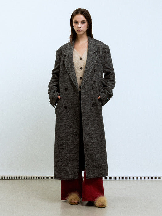 Instantfunk Oversized Double Long Coat - Black