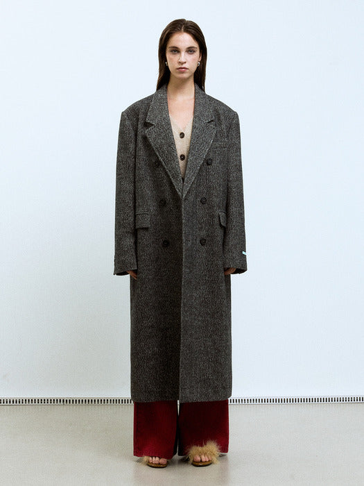 Instantfunk Oversized Double Long Coat - Black