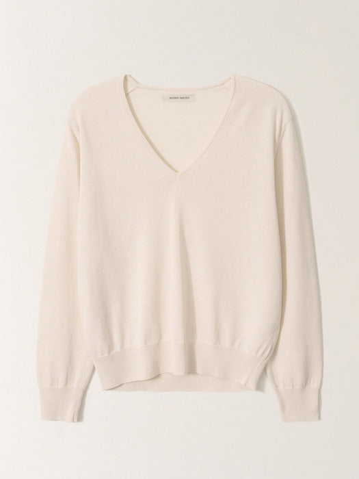 Nothing Written Ciao v-neck pullover (White, W)
