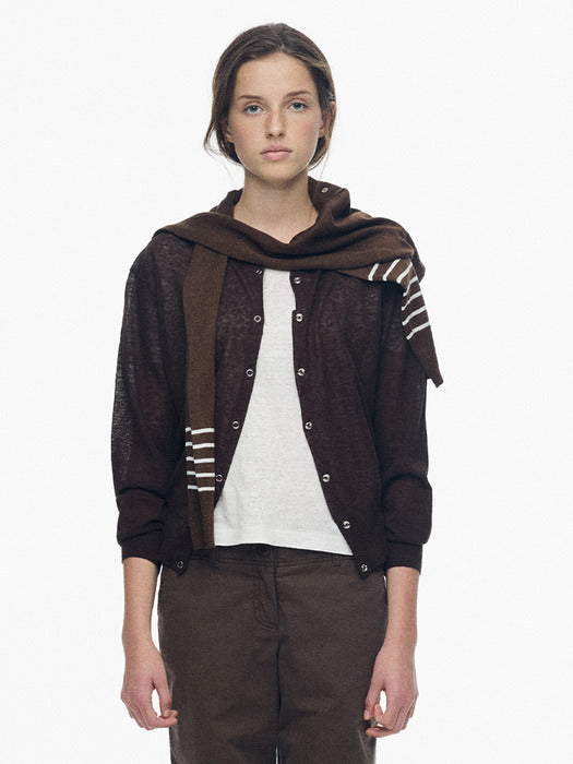 Nothing Written Panna round cardigan (Brown)