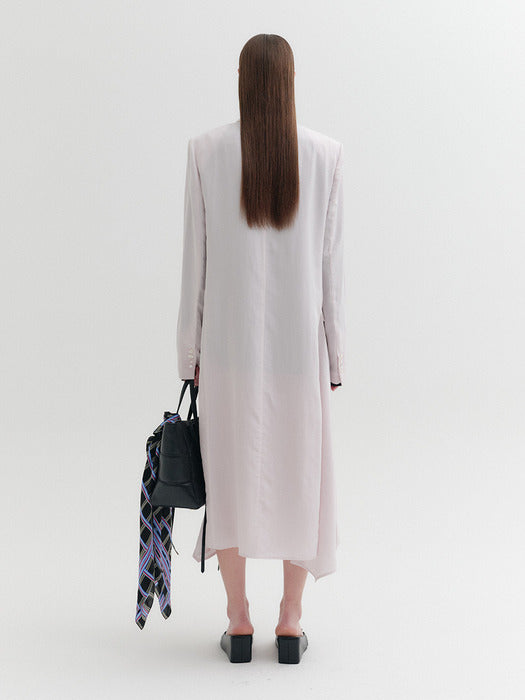 Eenk Classic Lapel Long Coat - Pink