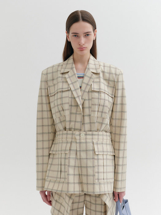 Eenk Multi-Way Wrap Jacket - Beige