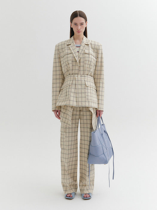 Eenk Multi-Way Wrap Jacket - Beige