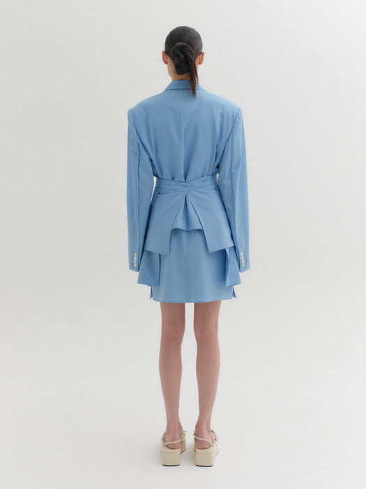 Eenk Multi-Way Wrap Jacket - Light Blue