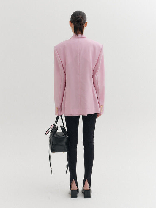 Eenk Pocket Single Breasted Blazer - Pink
