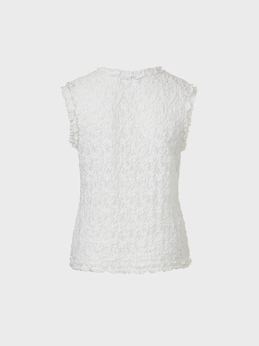 Eenk Lace Sleeveless Vest - Ivory