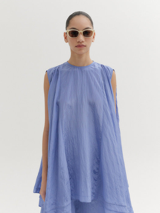 Eenk Drape Sleeveless Blouse - Purple