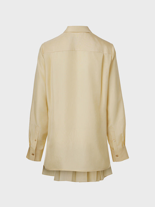 [EENK] Pleated Layered Shirt - Cream