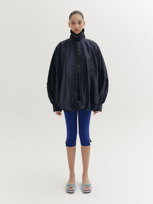 Eenk High-Neck Volume Jumper - Navy