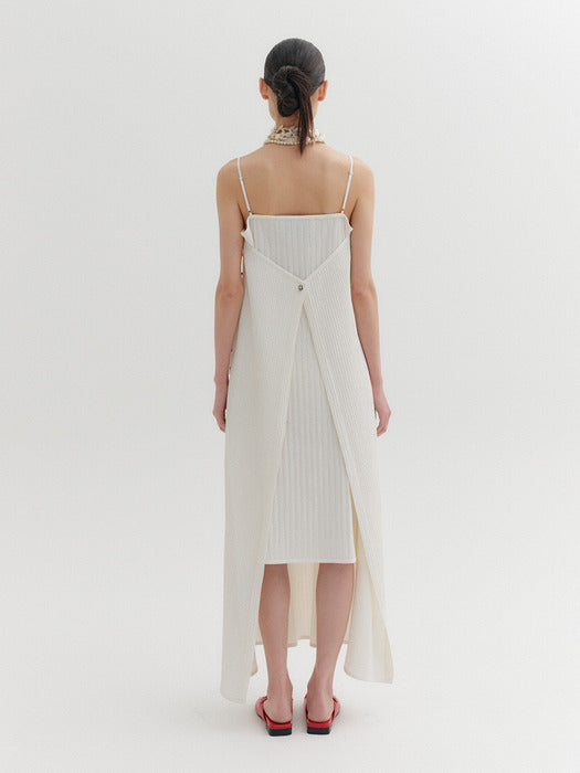 Eenk Pleated Apron Dress - Ivory