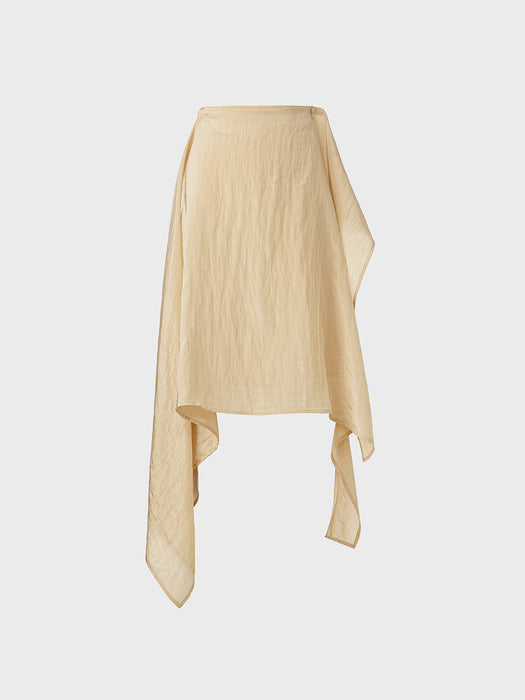Eenk Asymmetrical Wrap Skirt - Beige