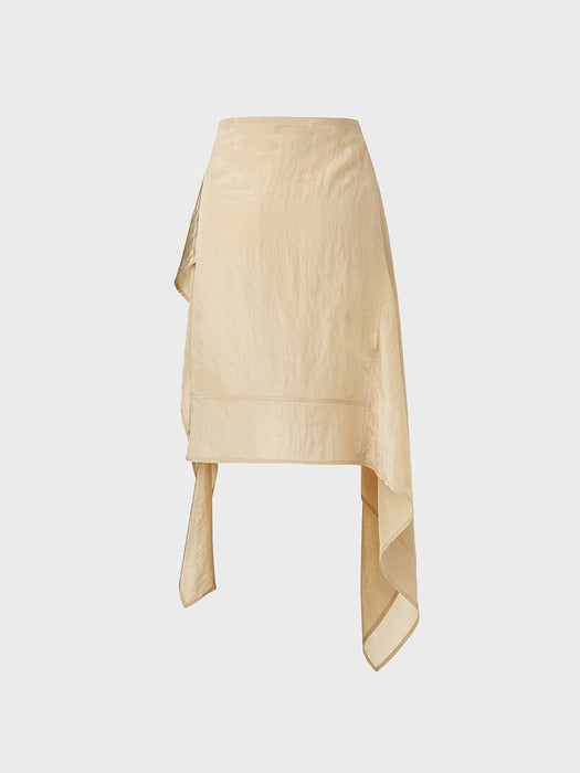 Eenk Unbalanced Wrap Skirt - Beige