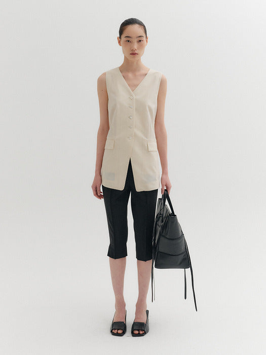 Eenk Back Strap Tailored Vest - Ivory