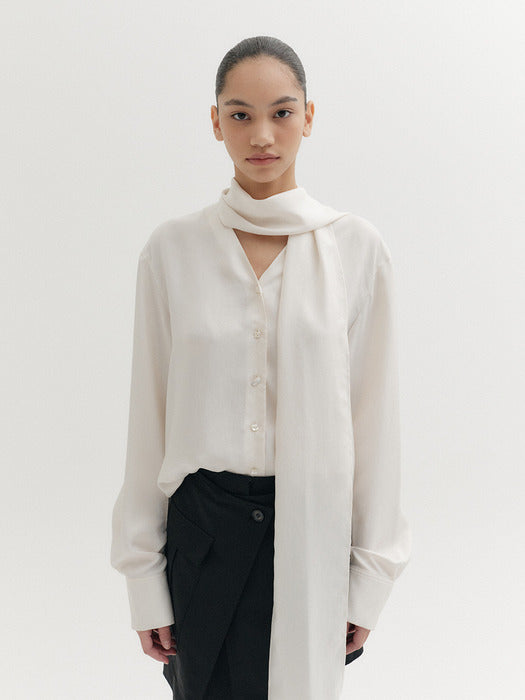 Eenk Convertible Tie Blouse - Ivory