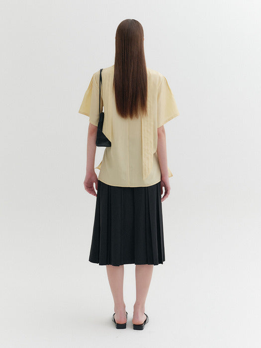 Eenk Scarf Layered Blouse - Cream