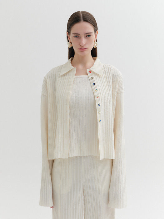 Eenk Pleats Button Up Shirt - Ivory
