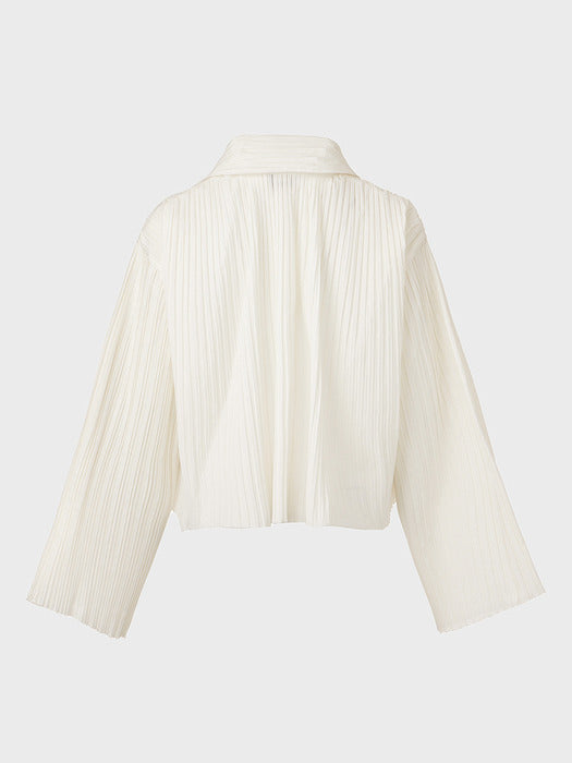 Eenk Pleats Button Up Shirt - Ivory