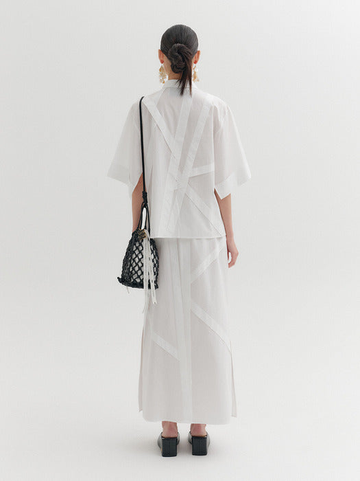 [EENK] Panel Detail Shirt - White