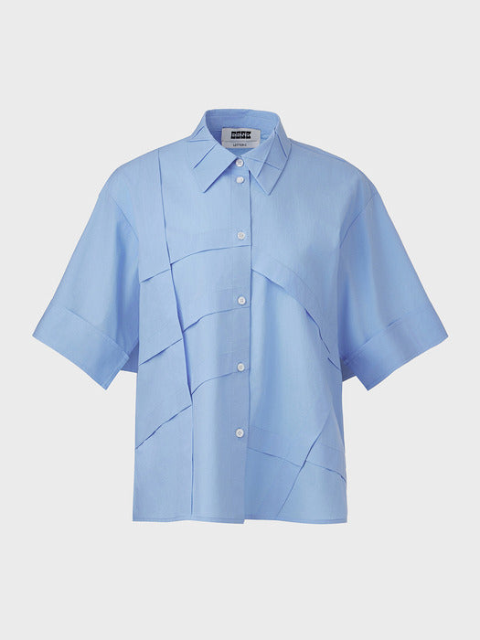 Eenk Panel Detail Shirt - Light Blue