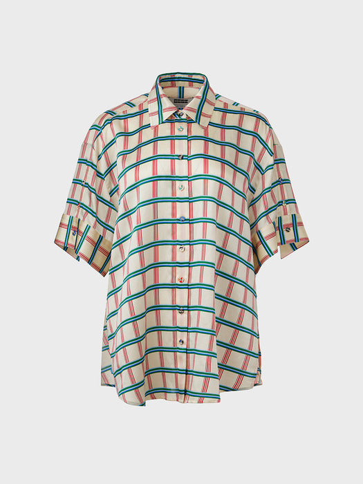 Eenk Classic Button Up Shirt - Cream Multi