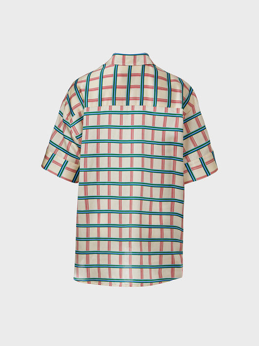 Eenk Classic Button Up Shirt - Cream Multi