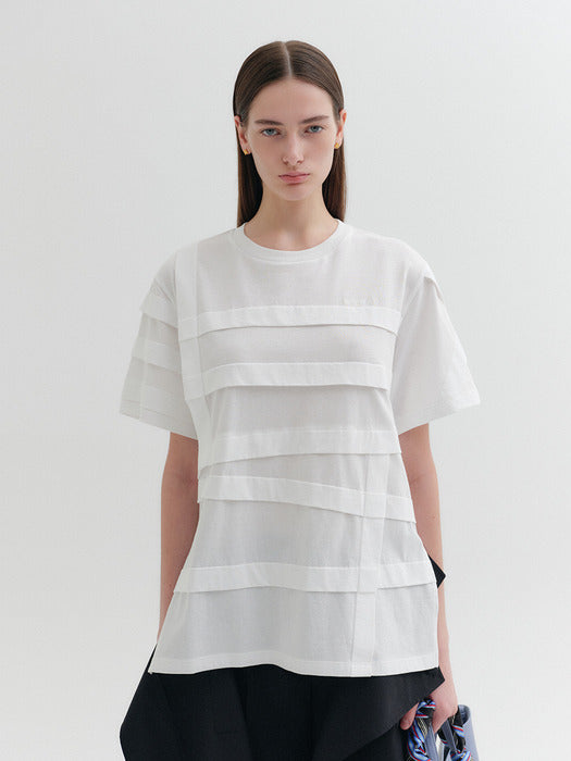 Eenk Panel Detail T-shirt - White