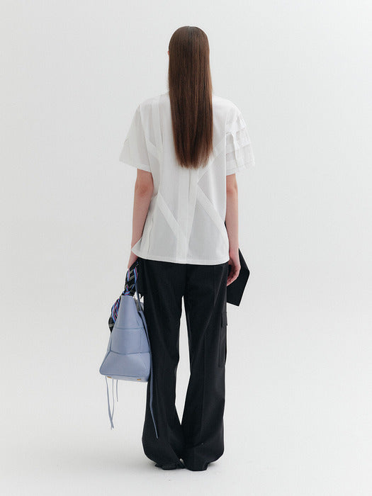 Eenk Panel Detail T-shirt - White