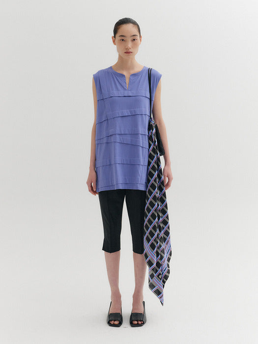Eenk Panel Detail Sleeveless Top - Purple