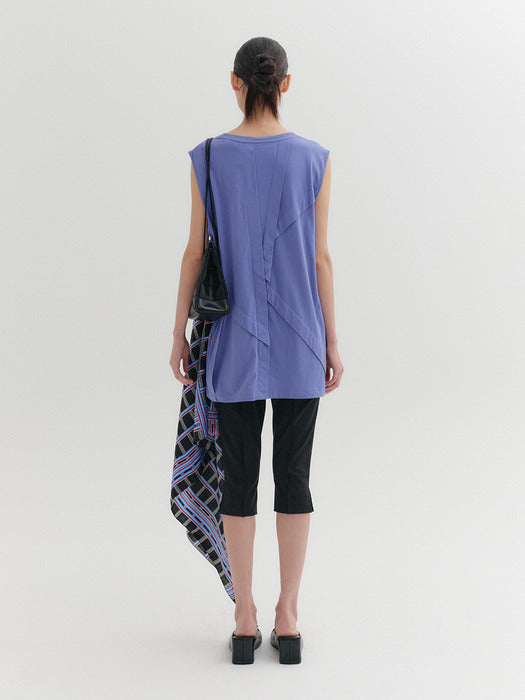 Eenk Panel Detail Sleeveless Top - Purple