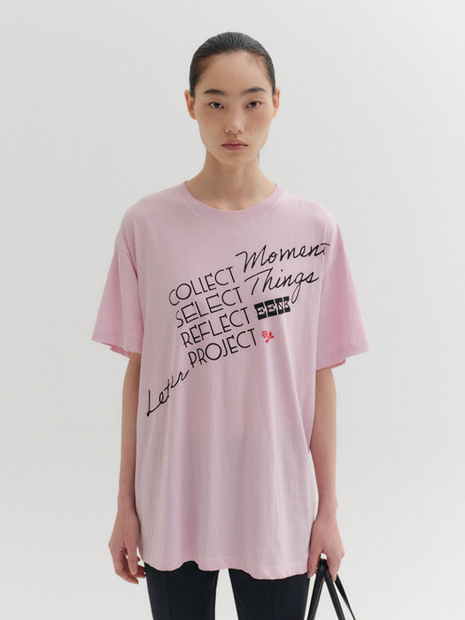 [EENK] Lettering Short Sleeve T-shirt - Pink