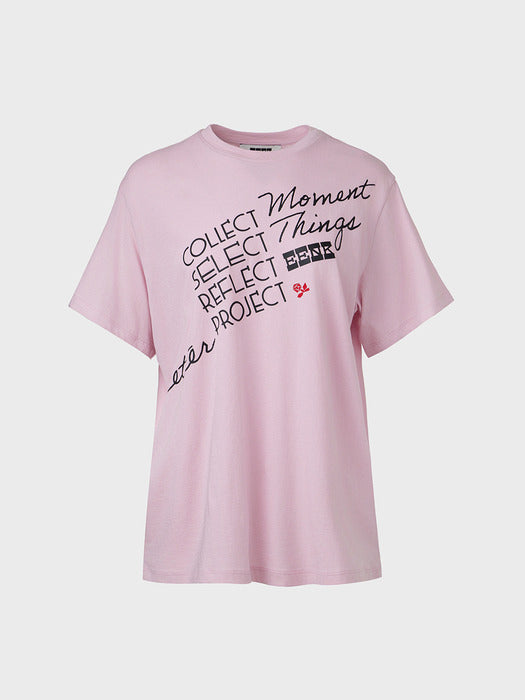 [EENK] Lettering Short Sleeve T-shirt - Pink