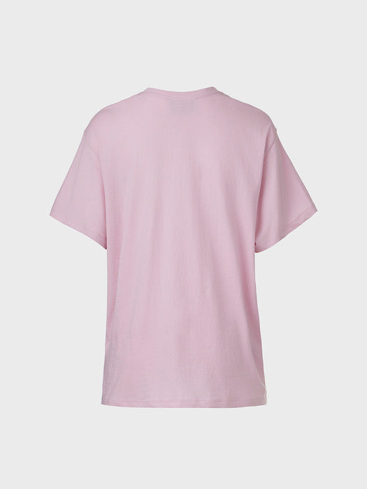 [EENK] Lettering Short Sleeve T-shirt - Pink