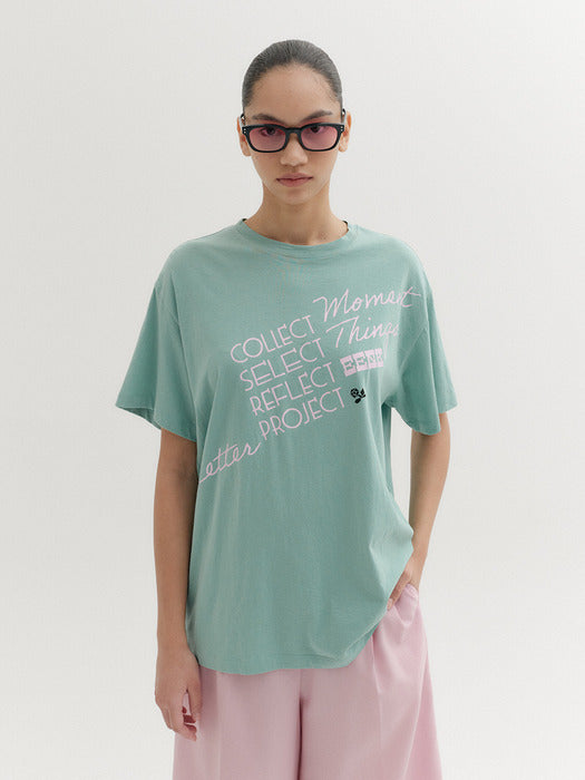 Eenk Lettering Short Sleeve T-shirt - Mint