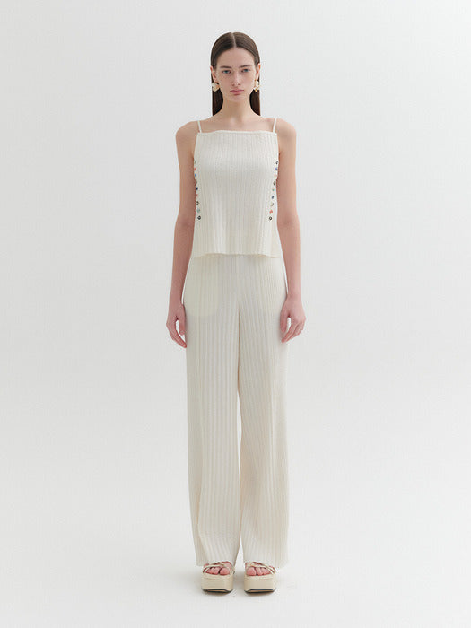 Eenk Pleated Straight Pants - Ivory