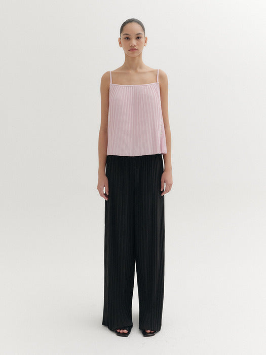 Eenk Pleated Straight Pants - Black