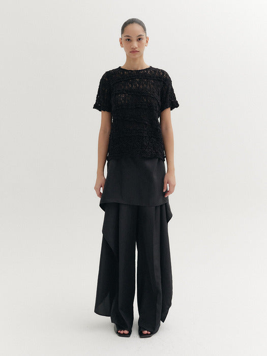 Eenk Layered Panel Pants - Black