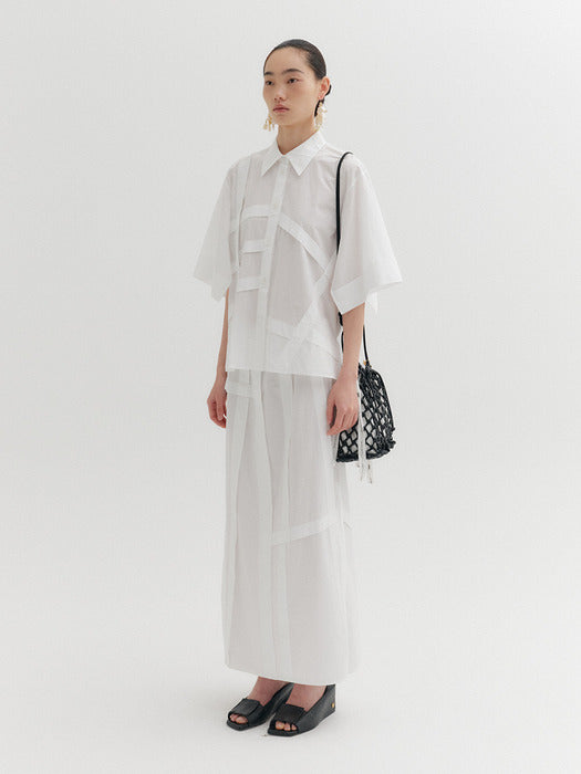 Eenk Panel Detail Skirt - White