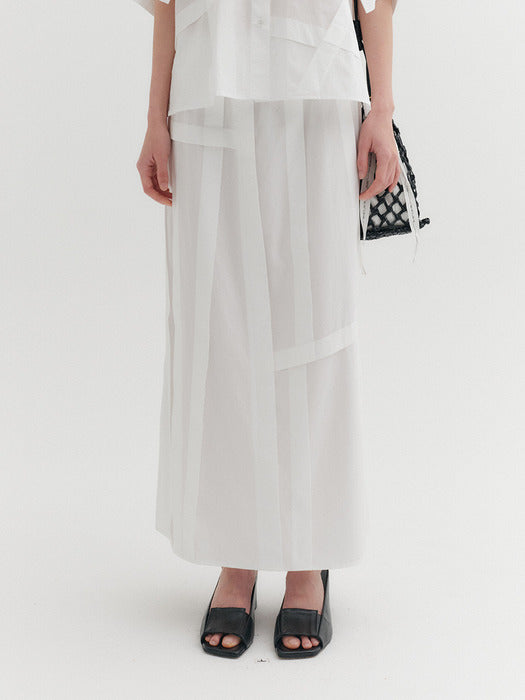 Eenk Panel Detail Skirt - White