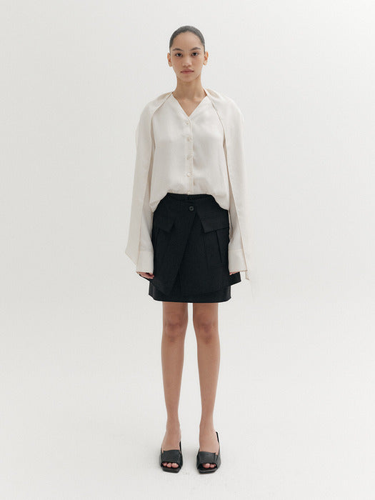 Eenk Unbalanced Pocket Skirt - Black