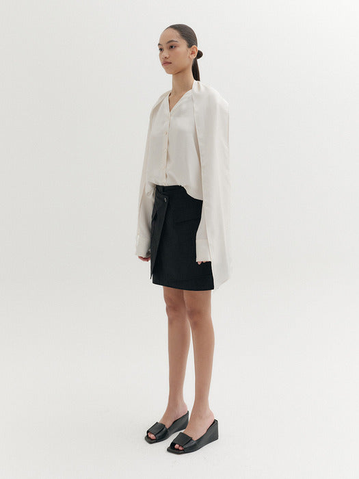 Eenk Unbalanced Pocket Skirt - Black
