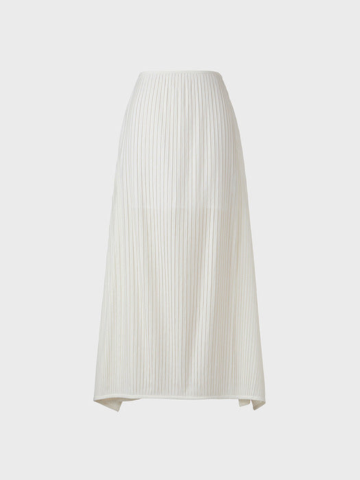 Eenk Flowy Pleats Long Skirt - Ivory