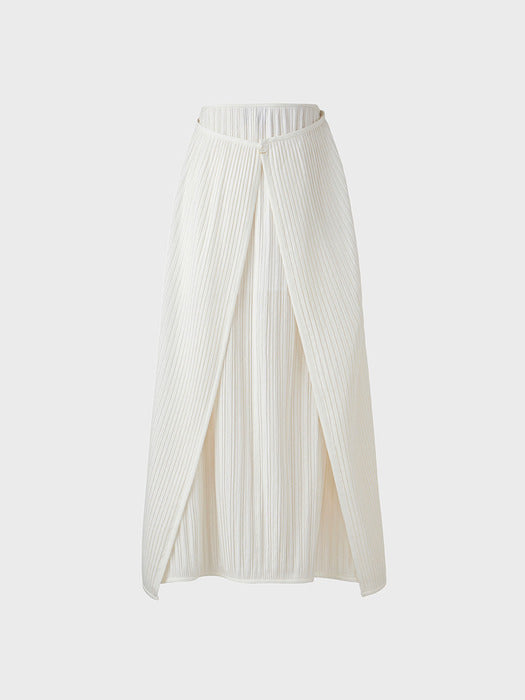 Eenk Flowy Pleats Long Skirt - Ivory