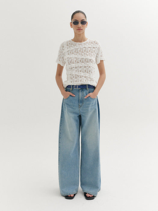 Eenk Classic Wide Denim Pants - Denim Blue