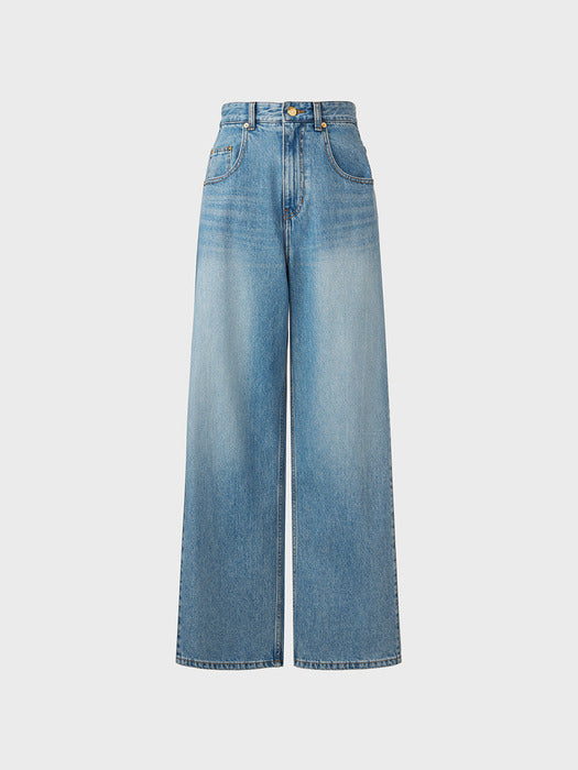 Eenk Classic Wide Denim Pants - Denim Blue